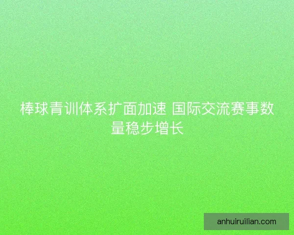 棒球青训体系扩面加速 国际交流赛事数量稳步增长