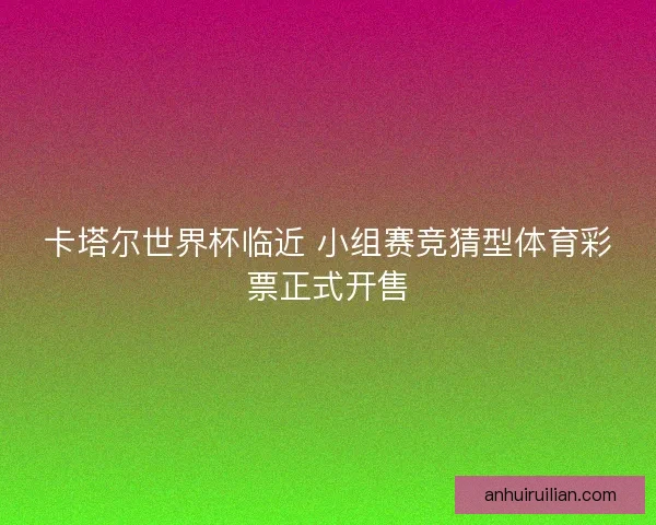 卡塔尔世界杯临近 小组赛竞猜型体育彩票正式开售